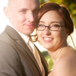 WyLaina and Jeff at their wedding reception with a DJ in Grapevine